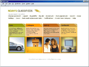Cheap Noah's Classifieds Blog Web Hosting Example